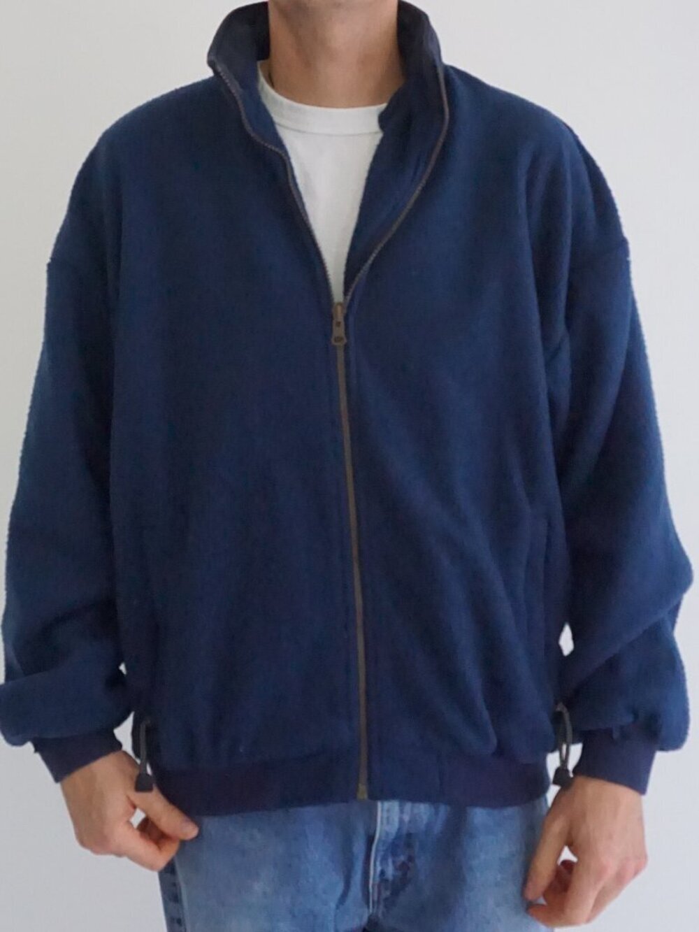 Stormtech Navy Blue Solid Full Zip Outdoor Hiking Performance Fleece Sweater XL